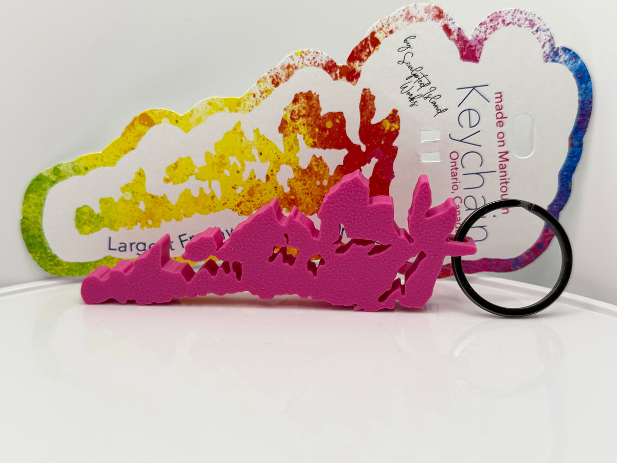 Magenta Island keychain
