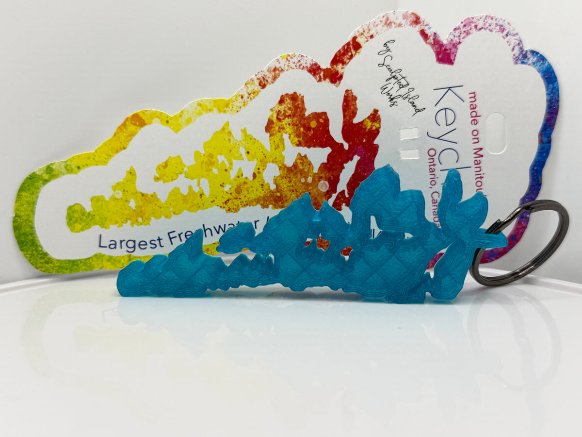 Translucent Turquoise Island keychain