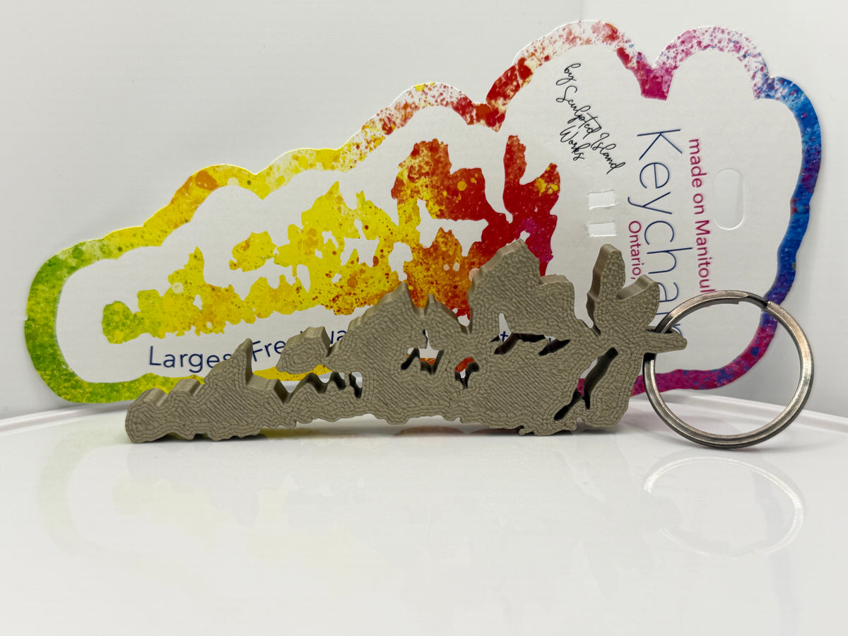 Metallic Gold Island keychain